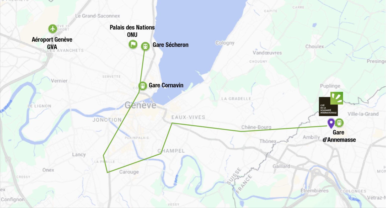 Carte Des Transports De Geneve Et Annemasse